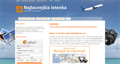 Desktop Screenshot of najlacnejsialetenka.sk